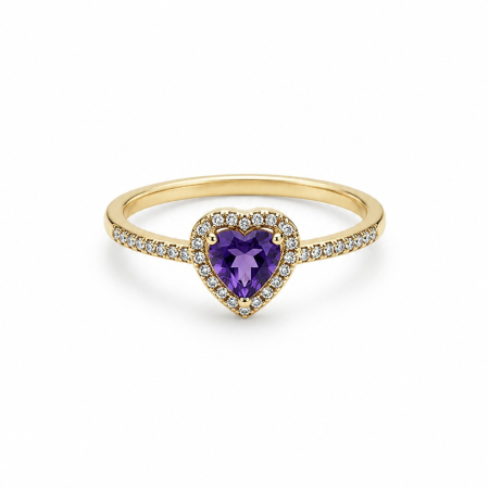 TOATE PRODUSELE - Inel Stil Pandora Strălucitor Heart of Amethyst