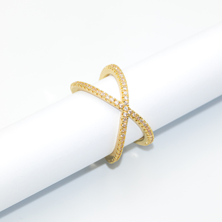 Inel Tennis Modern Placat Cu Aur Galben Chloe [1]