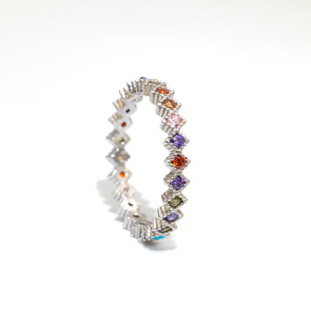 INELE ARGINT - Inel Tennis Multicolor Din Argint 925 Sienna