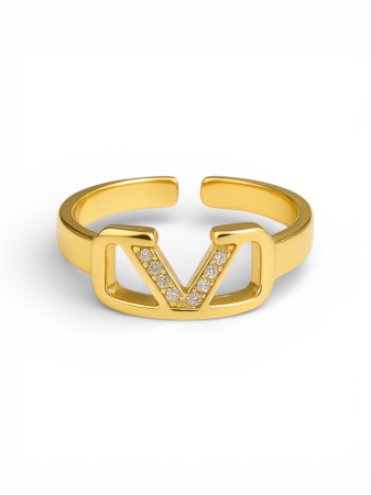NOUTĂȚI - Inel Valentina Placat Cu Aur