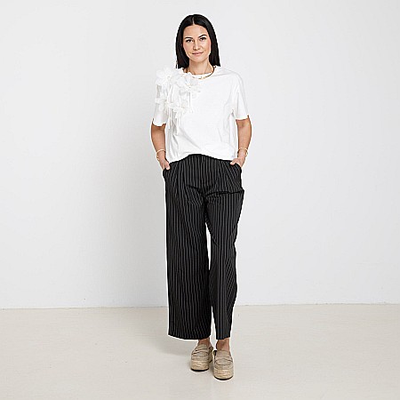 OUTLET - Pantaloni Negru Cu Dungi