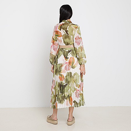 Rochie Plisată Cu Imprimeu Floral [2]
