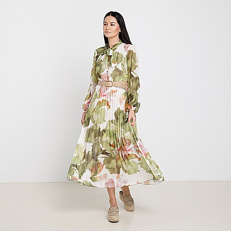 Rochie Plisată Cu Imprimeu Floral [1]