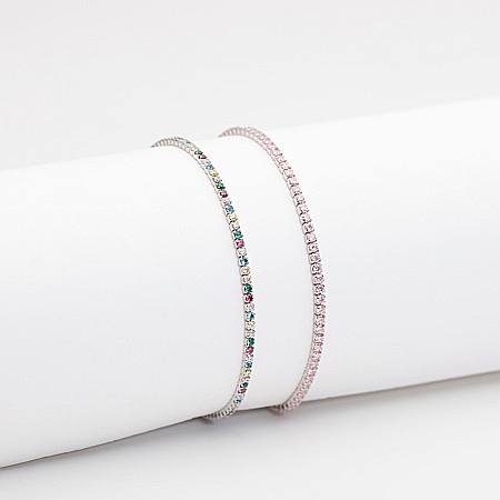 BRĂȚĂRI ARGINT - Set 2 Brățări Tennis Argint Rosa
