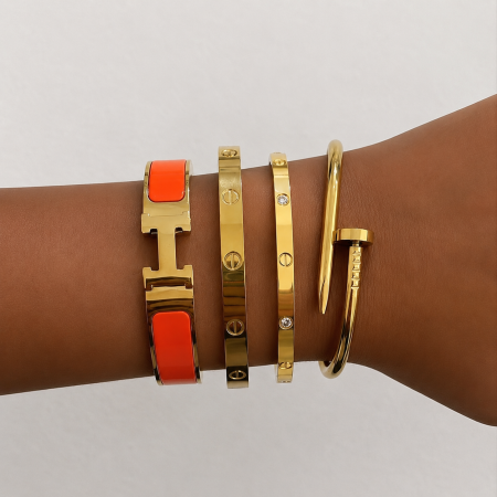 SETURI BIJUTERII - Set 4 Brățări Hermina Orange + LOVE + CUI