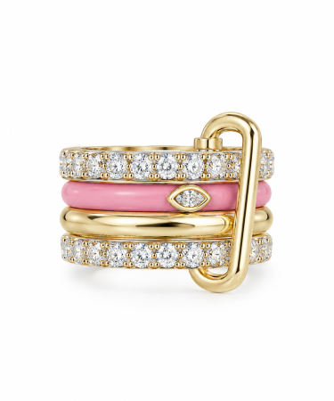 BIJUTERII - Set 4 Inele Baby Pink Monaco