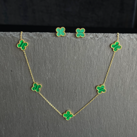 COLECȚIA BIJUTERII FLORI ALHAMBRA - Set Bijuterii Agatha Colier + Cercei