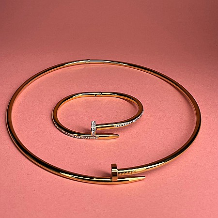 SETURI BIJUTERII - Set Bijuterii CUI Auriu Placat Cu Aur De 14k