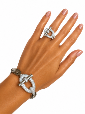 TOATE PRODUSELE - Set Bijuterii Hermosa Silver Cocktail Diamond