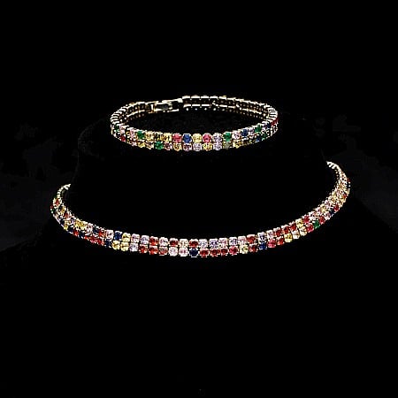 COLIERE TENNIS - Set Bijuterii Tennis Dublu Multicolor