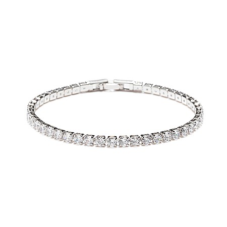 Set Bijuterii Tennis Placat Cu Aur Alb De 14K [4]