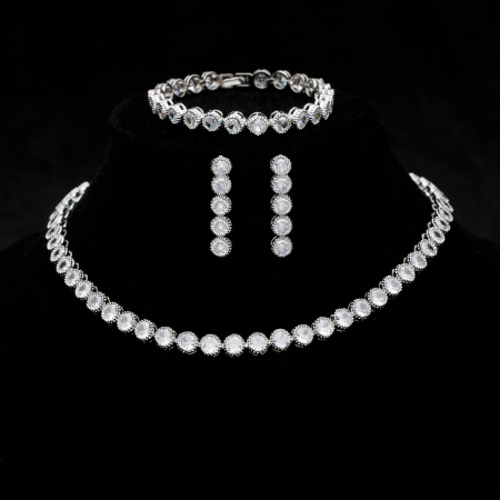 SETURI TENNIS - Set Bijuterii Tennis Placat Cu Aur Alb Theresa