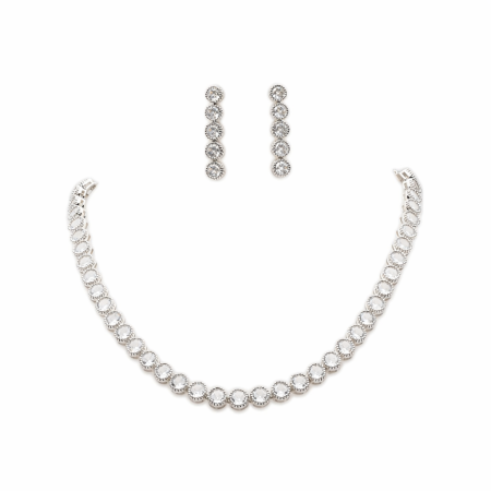 Set Bijuterii Tennis Placat Cu Aur Alb Theresa [1]