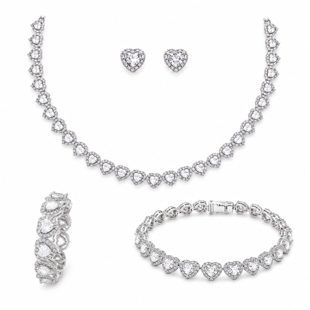 SETURI BIJUTERII - Set Bijuterii Tennis Silver Heart Arianna Grande