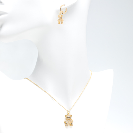 Set Colier Cu Pandantiv Și Cercei Mini Teddy Love [1]