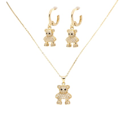 NOUTĂȚI - Set Colier Cu Pandantiv Și Cercei Mini Teddy Love