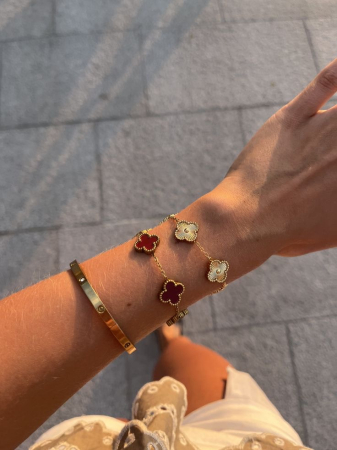 TOATE PRODUSELE - Set 3 Brățări Golden Passion Alhambra RED + LOVE