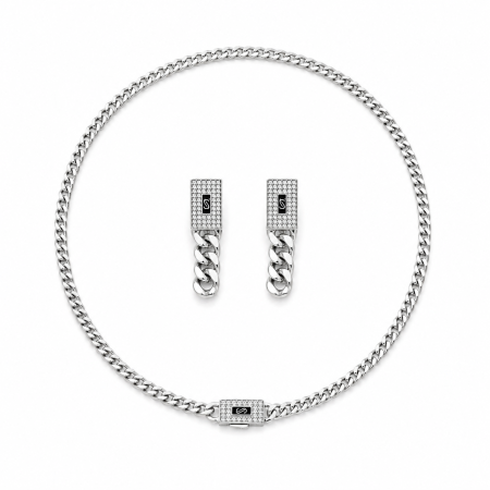 SETURI BIJUTERII - Set În Stil Monaco Colier Și Cercei Pure Silver
