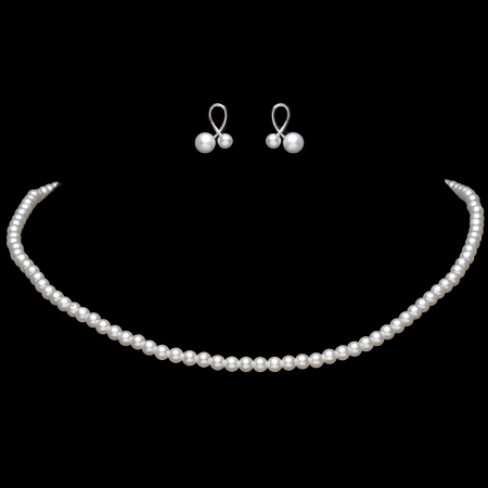 NOUTĂȚI - Set Perle Colier + Cercei Argint Anastasia