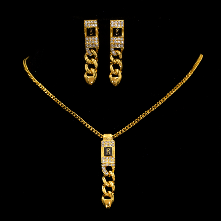 SETURI BIJUTERII - Set Placat Cu Aur Galben În Stil Monaco Colier și Cercei