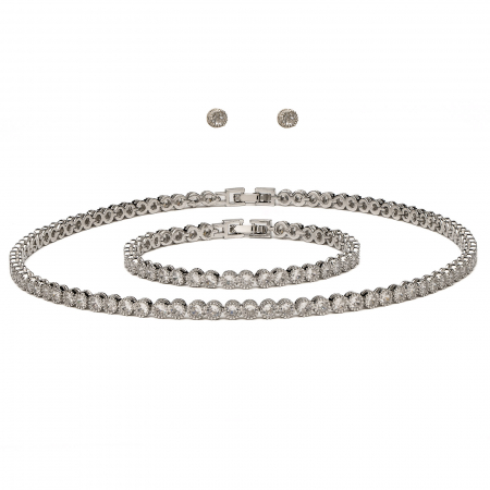 COLIERE TENNIS - Set Splendor Argintiu Cu Cristale Zirconia Ilaria