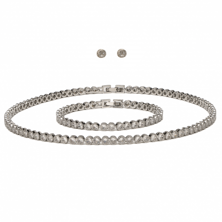 Set Splendor Argintiu Cu Cristale Zirconia Ilaria [3]