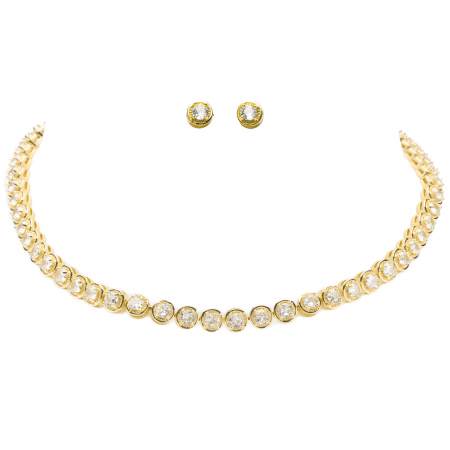 COLIERE TENNIS - Set Tennis Ema Auriu Colier+Cercei
