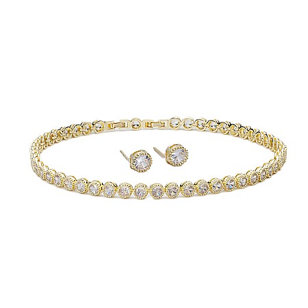 COLIERE TENNIS - Set Tennis Splendor Auriu Colier + Cercei