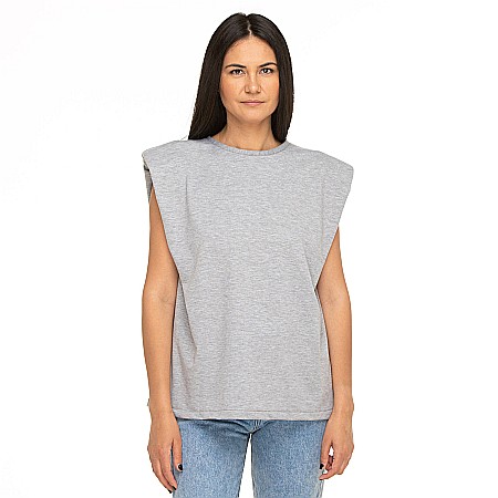 Tricou Gri Cu Umeri Supradimensionați [1]