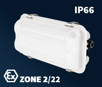 Industrial - Corp de iluminat de siguranta ANTIEX BASET-N-LED 9W permanent 3h 338mm zona 2-22 lumina neutra IP66