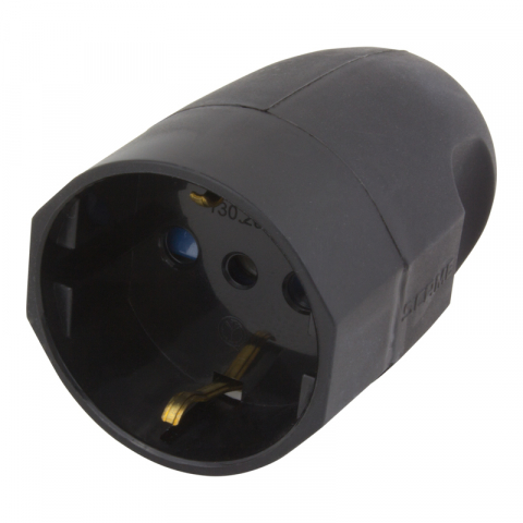 Accesorii instalatii electrice - CUPLA 2P+E 16A 250V AC NEAGRA 130.2084/N