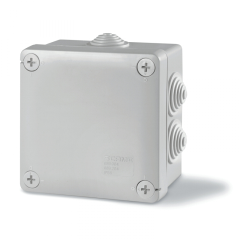 Accesorii instalatii electrice - DOZA DERIVATIE PT 650°C 100x100x50mm cu mansoane IP55 HF 689.004