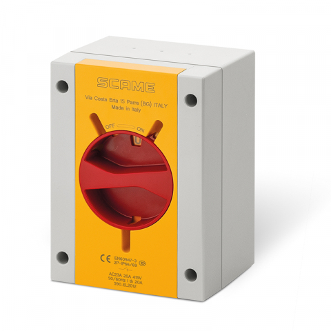 Accesorii instalatii electrice - INTRERUPATOR CU CHEIE 20A 2P Y1 IP65 105x150x82mm Aplicat 590.EM2012