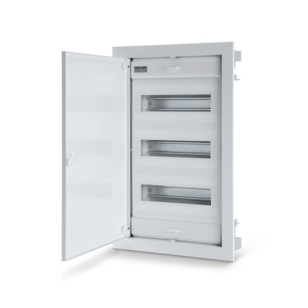 Tablouri si doze electrice - TABLOU FLAT Incastrat usa Alba cadru si usa metal IP40 343x368x90mm 12+2 MOD 677.1012.1