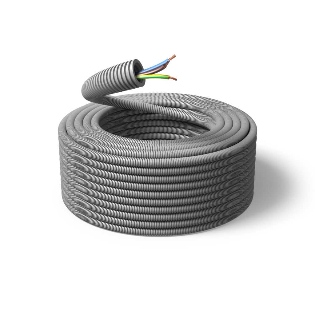 Cabluri si conductori - TUB FLEXIBIL PRECABLAT 16mm GRI halogen free + MYF 3X1.5 100m/colac SCAME A1KS15BMT