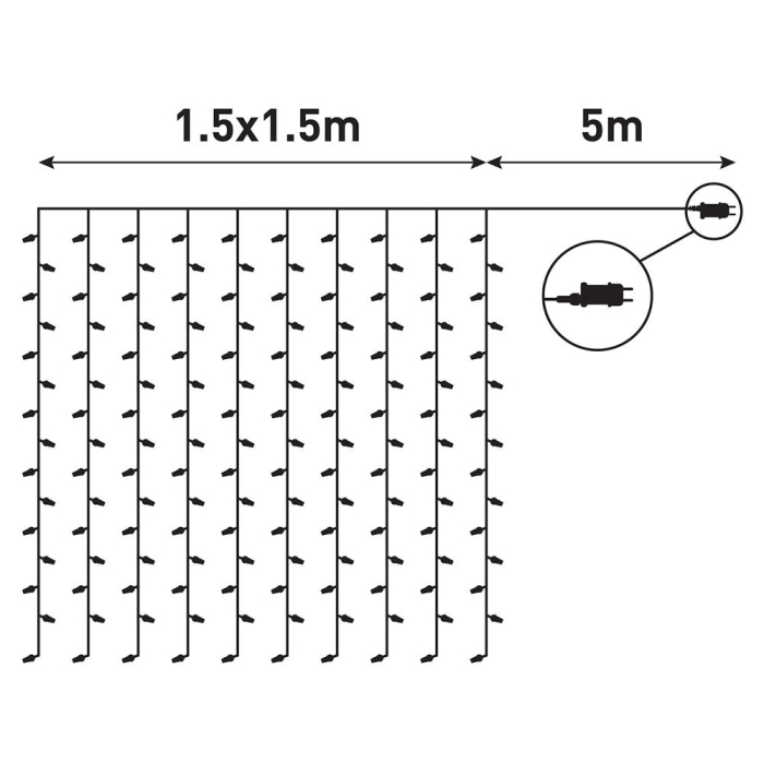 Perdea luminoasa 1.5x1.5 m 8 Functii IP44 [7]