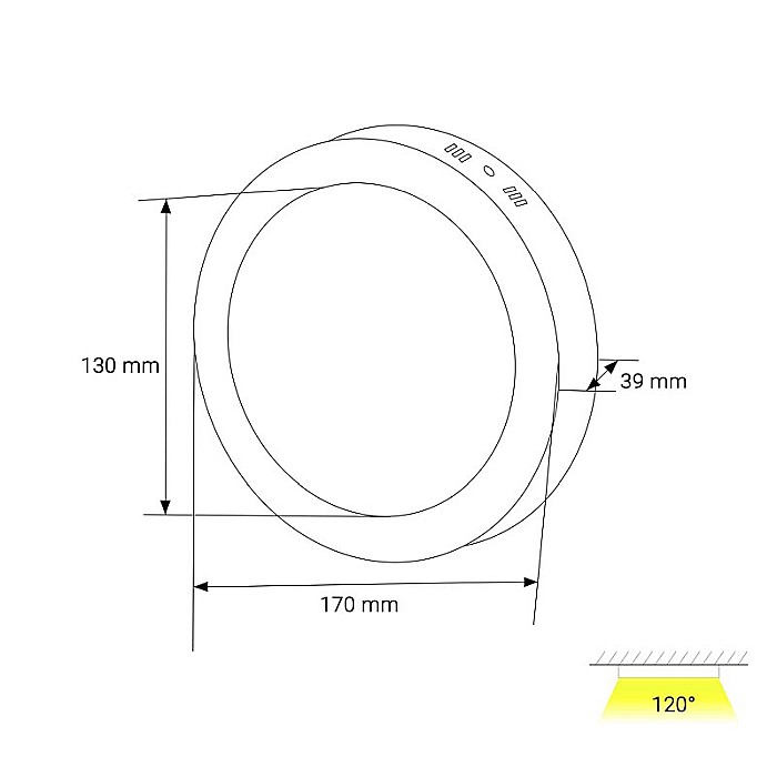 Aplica rotunda LED 12W, 1260lm - 50 000 ore, LED Market, LM-P0112-RS [2]