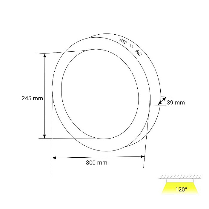 Aplica rotunda LED 24W, 2520lm - 50 000 ore, LED Market, LM-P0124-RS [2]
