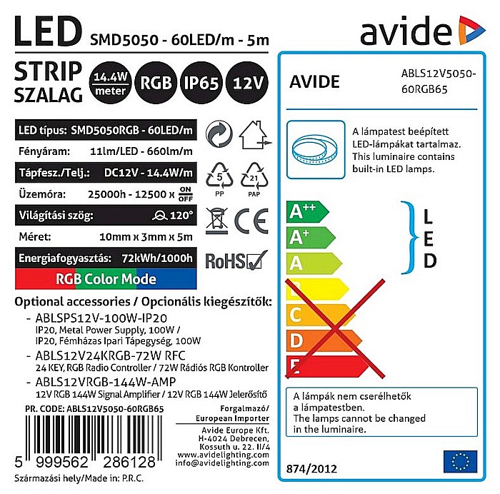 Banda LED 12V 14.4W RGB [2]