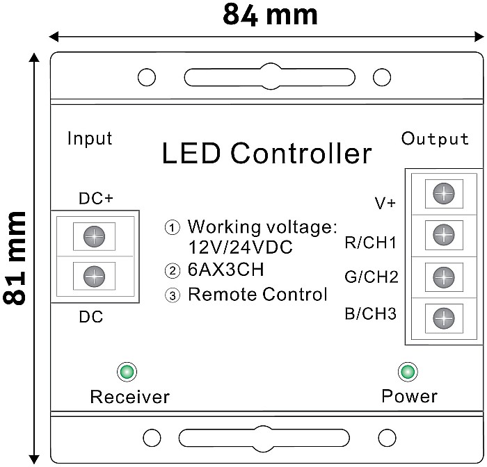 Banda LED 12V 216W RGB Keys Remote and Controller [1]