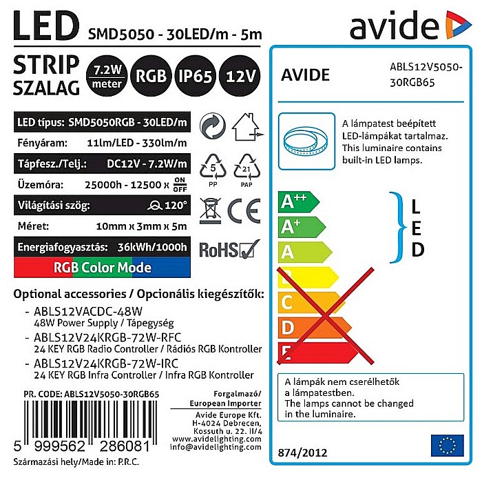 Banda LED 12V 7.2W RGB [2]