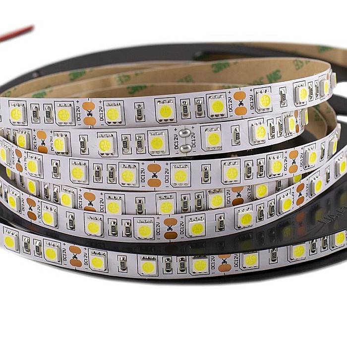 Banda LED 12VDC 14.4W/ML - 50 000 ore, Rola 5m, 60xSMD5050/ML, IP20, LED Market, 3000K lumina calda [2]