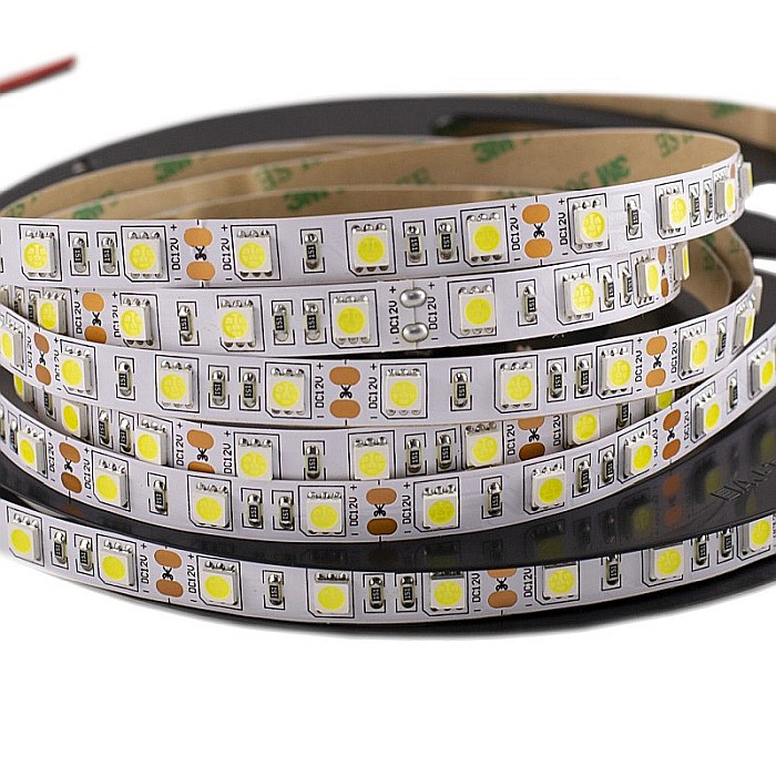 Banda LED 12VDC 14.4W/ML - 50 000 ore, Rola 5m, 60xSMD5050/ML, IP20, LED Market, 4000K lumina naturala [2]