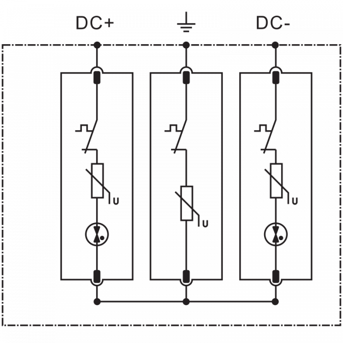 Descarcator de supratensiune pentru instalatii fotovoltaice T2 ESPD2-DC40-1000 TRACON [4]