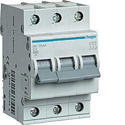 Disjunctor 3P, 4A, 6kA, C [1]