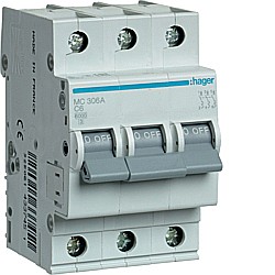 Disjunctor 3P, 6A, 6kA, C [1]