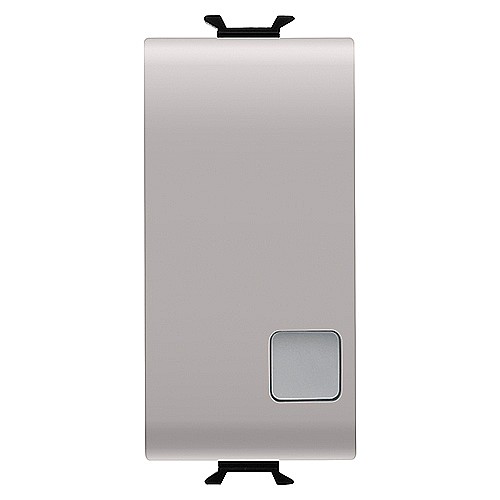 GW13093 Intrerupator cap cruce iluminabil cu lentila 1P 16A 1 modul CH/Bej Satin [1]