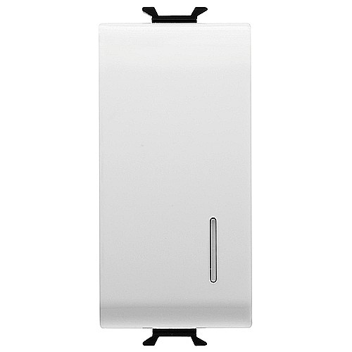 GW15092 Intrerupator cap cruce iluminabil 1P 16AX 1 modul CH/Alb Satin [1]