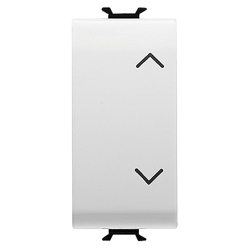 GW15140 Buton cu revenire Up/Down 1P ND+ND 10A 1 modul CH/Alb Satin [1]