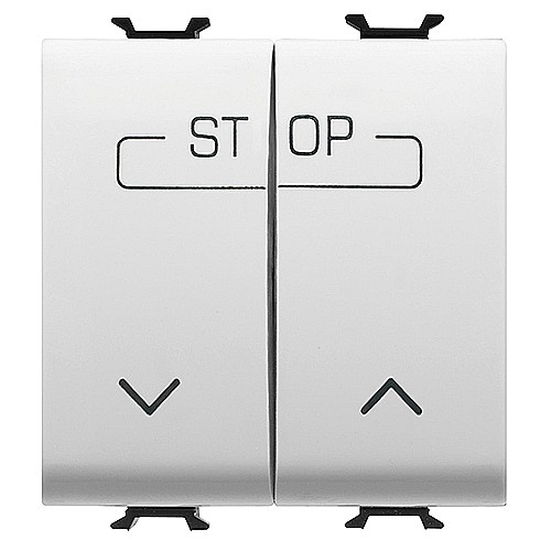 GW15160F Buton pentru comanda combinata 1P ND 16A 2 module CH/Alb Satin [1]